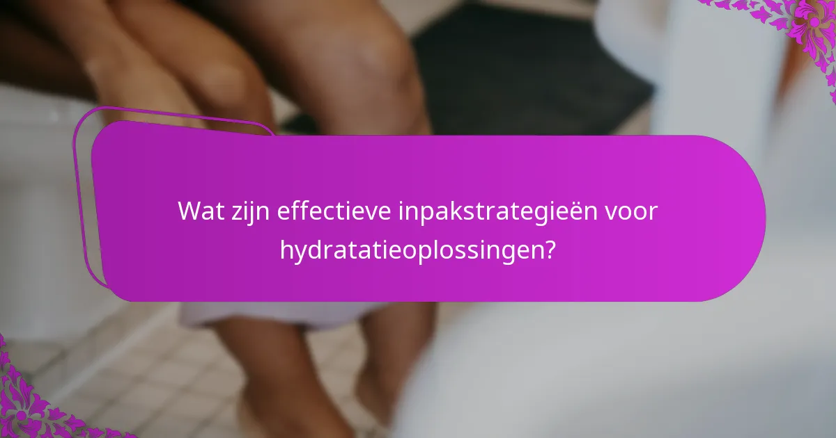 Wat zijn effectieve inpakstrategieën voor hydratatieoplossingen?